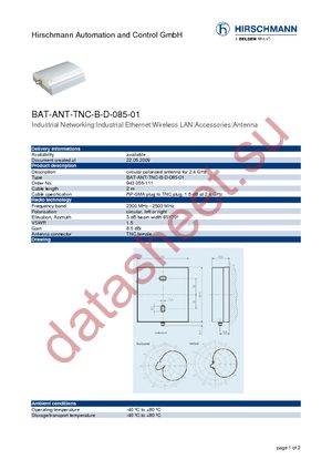 BAT-TNC-B-D-085-01 datasheet  